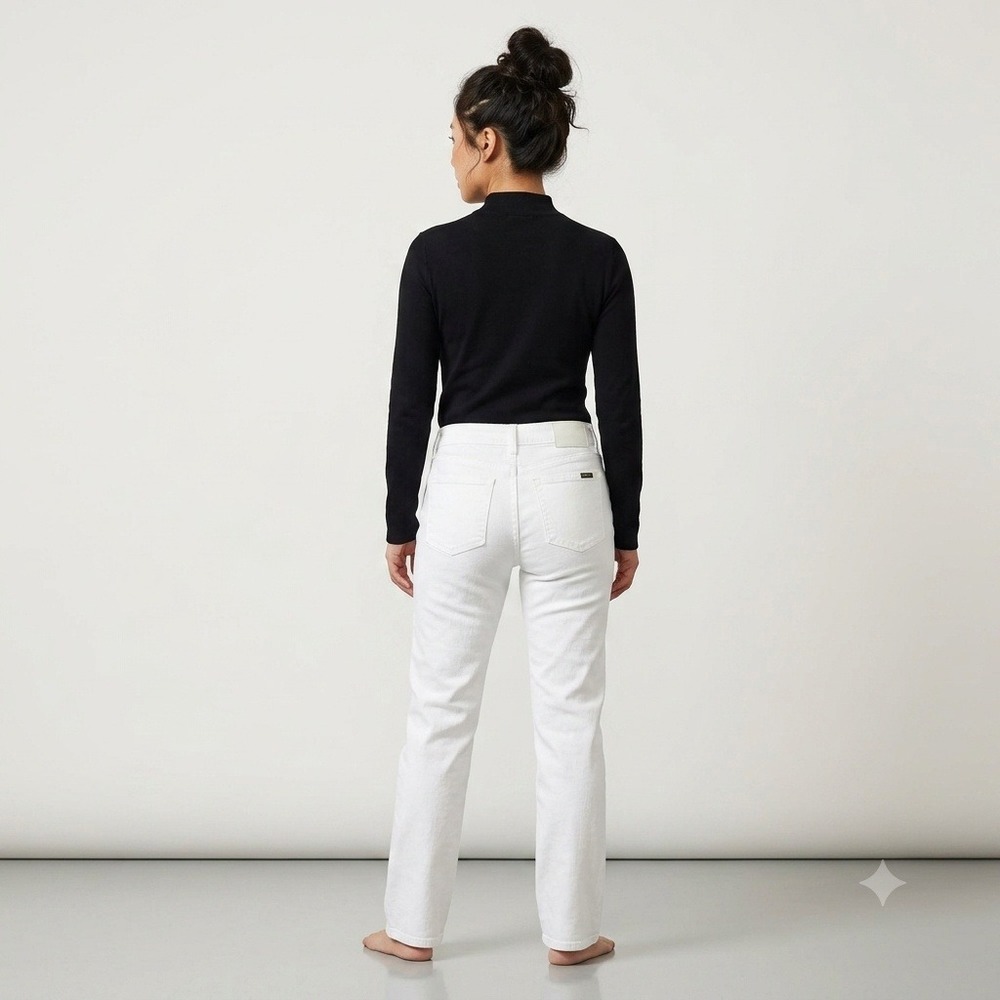 Lauren Ralph Lauren Jeans Women 8P White Classic Straight Leg Mid Rise Denim